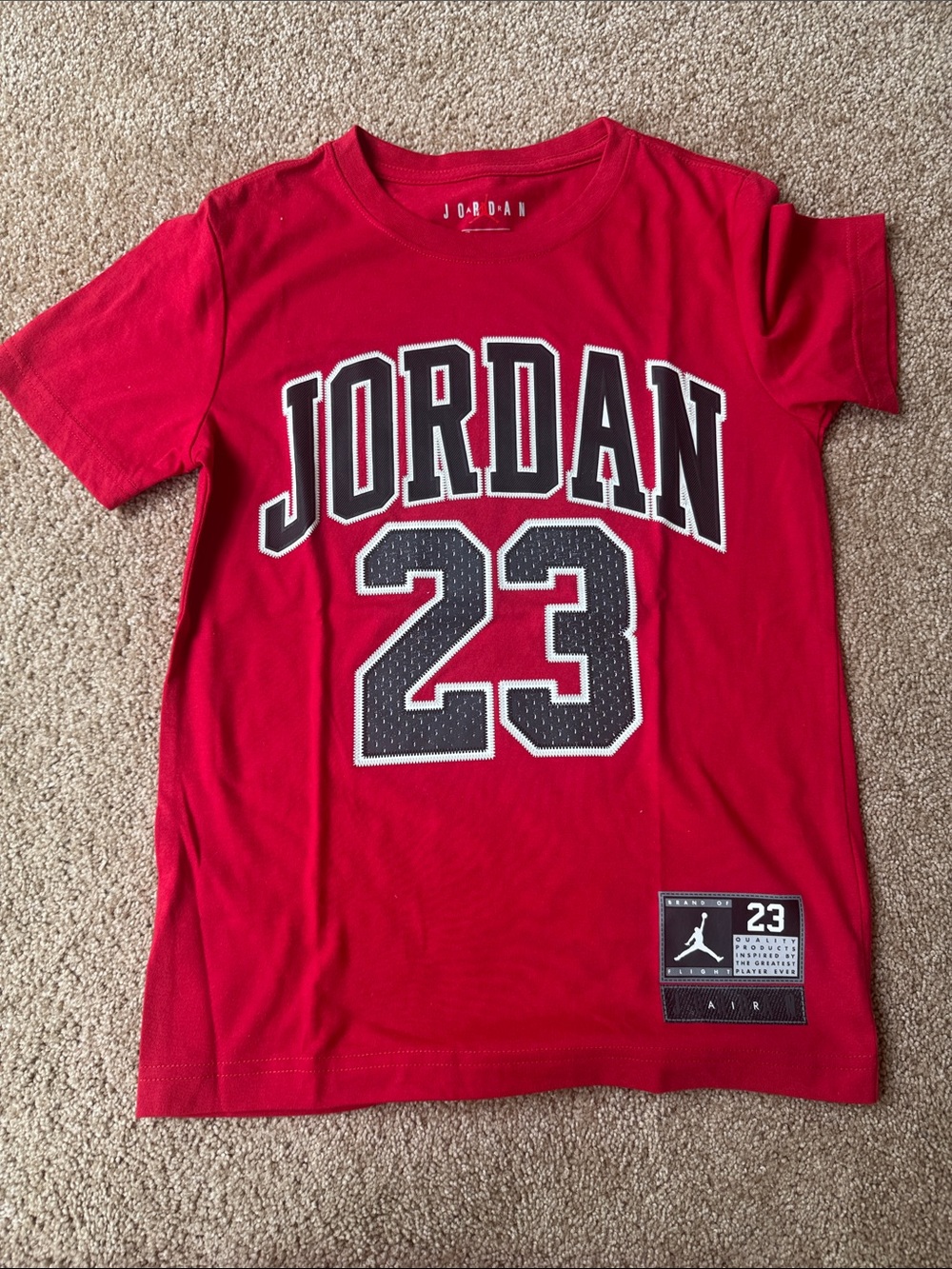 Like new! Jordan Red Graphic 23 Patch Logo Tee